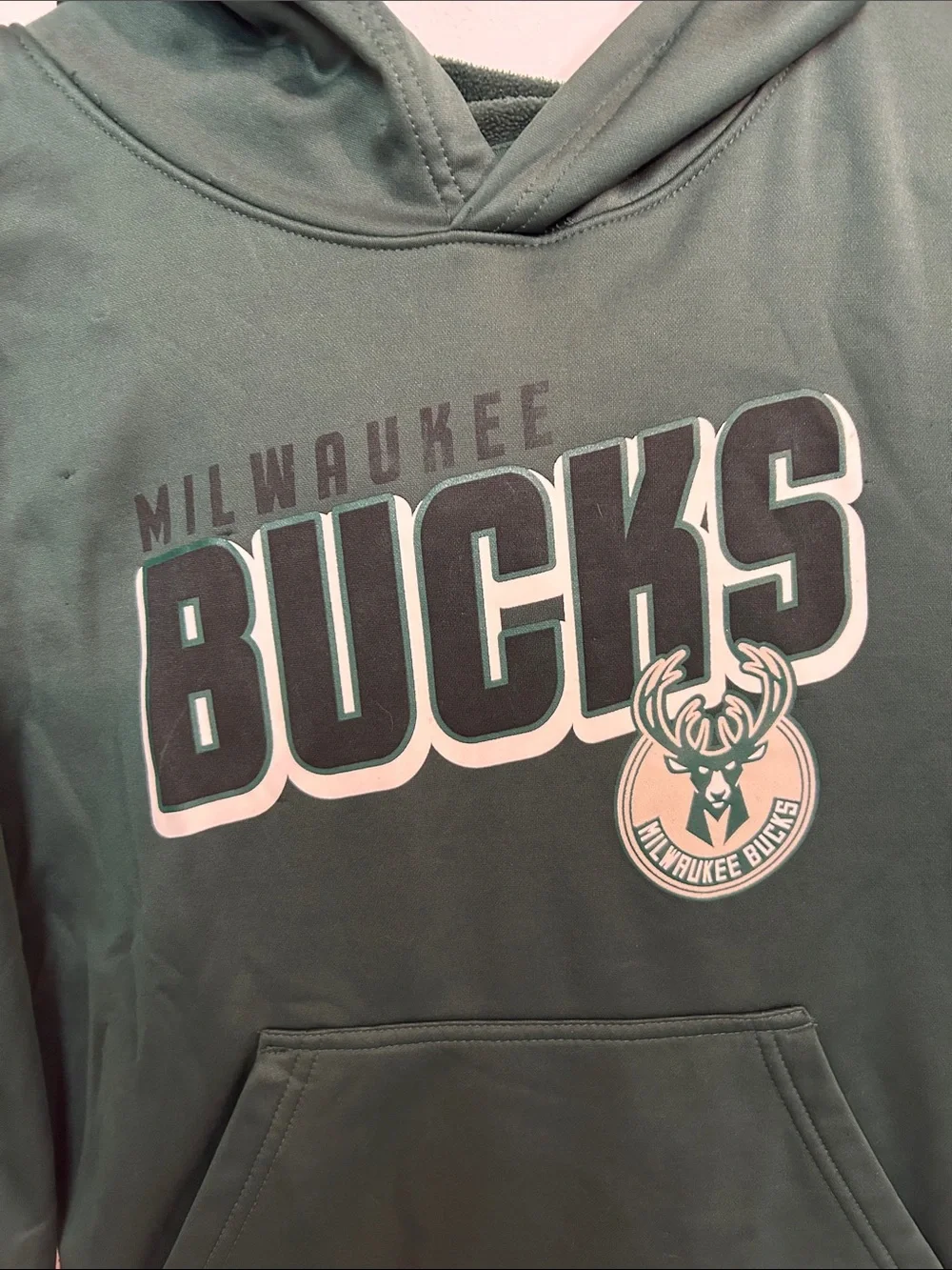 NBA Milwaukee Bucks Dark Green Pullover Hoodie for Kids